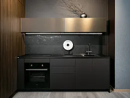 Прямая кухня Нова Blackstone 220х90х60 без верха