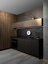 Прямая кухня Нова Blackstone 220х90х60 без верха