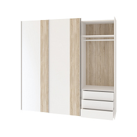 Норден 1-03 Шкаф-купе, трехдверный, белый, сонома