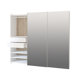 Норден 1-04 Шкаф-купе, трехдверный зеркальный, сонома-белый