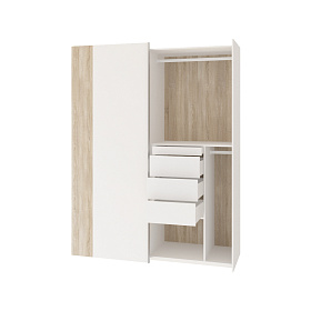 Норден 1-02 Шкаф-купе, двухдверный, правый, белый-сонома