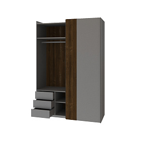 Норден 1-01 Шкаф-Купе, двухдверный, правый, графит-тауп-американский орех