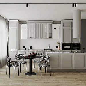 Прямая кухня Капелла,  210х260х80, ЛДСП с фрезеровкой