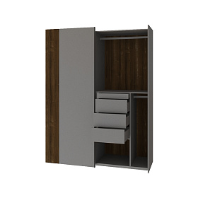 Норден 1-02 Шкаф-купе, двухдверный, правый, графит-тауп-американский орех